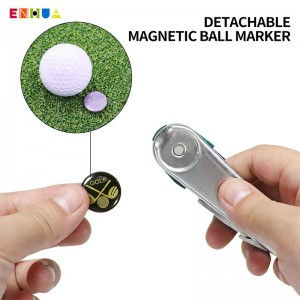 All in One Golfer's Tool Golf มีดยูทิลิตี้มัลติฟังก์ชั่น + เครื่องมือซ่อมแซมสนามหญ้า มีดพกพา ประแจแหลม แปรงทำความสะอาด Magnetic Ball Marker Set