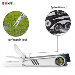 All in One Golf's Tool Golf Multifunctional Utility Knife+ Turf Repair Tool Pocket Knife Spike Wrench Cleaning Brush Magnetic Ball Marker Set
