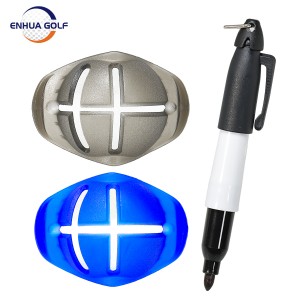 Blå + grå golfbold stregtegning markør sæt med 1 pen Alignment Tool-Golf tilbehør til liner tegning stencil kit og golfbold
