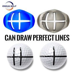 Juego de marcador de dibujo de línea de pelota de Golf azul + gris con 1 herramienta de alineación de bolígrafo-Accesorios de Golf para Kit de plantilla de dibujo de delineador y pelota de Golf