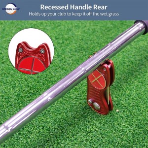 Ievelkams metāla golfa rīks ar magnētisko bumbiņu marķieri un uznirstošo pogu, zaļo instrumentu piederumu vairumtirdzniecība daudzfunkciju golfa remonta rīks ar cinka sakausējuma rokturi OEM golfa rīks
