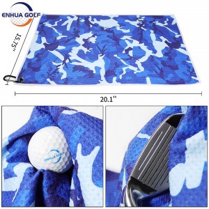 Mikrofibra wzór wafla Ręcznik golfowy z klipsem Ręcznik golfowy Clubber Narzędzia do czyszczenia Wózek golfowy Putter Cleaner Wysoka jakość W pełni cyfrowy druk kolorowy