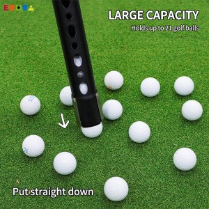 Najlepší predaj na Amazon OEM ODM Nový dizajn TPR + hliníková trubica na vyberanie golfových loptičiek Odolný odnímateľný zberač golfových loptičiek na vodu a kríky Shag Tube