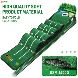 3D-simulering Bakgrunn Board Golf Putting Green Fabrikkforsyning Nytt design Hazard Golfmatte Innendørs Utendørs treningsmatte Premium Golfputtematte