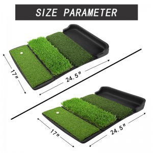 Novo deseño 4 en 1 Alfombra de golpes de práctica de golf con bandexa de bolas plegable Patente exclusiva portátil de herba longa