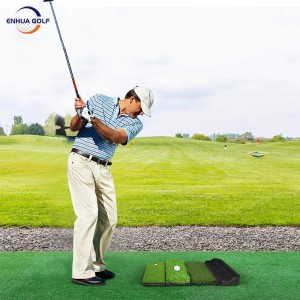 Ny design 4-i-1 golftreningsmatte med ballbrett sammenleggbar Eksklusiv patent Langt gress bærbar