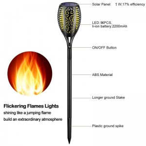 Garden LED Flame Solar Light Power Bulb Waterproof Decoration Landscape Lawn Lamp