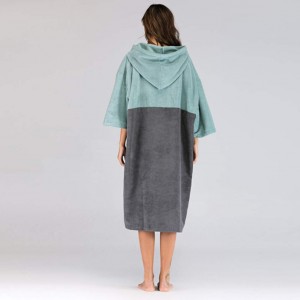 Handuk ponco jubah selancar basah dan kering berkualitas tinggi logo kustom musim panas