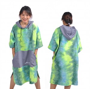 Toalla con capucha para adultos en combinación de cores, poncho de surf, toalla para cambiar de praia