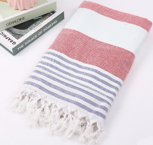 Turkish towel multi color custom sand free printed soft beach with tassels woven cotton polyester high quality