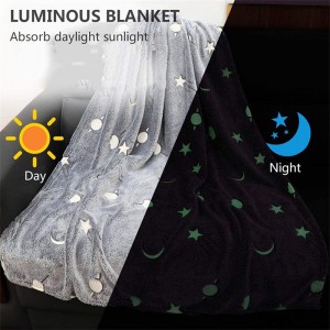 Cobertores luminosos macios e felpudos de flanela leve que brilham no escuro