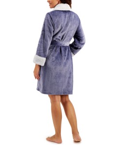 Pambabaeng Warm Fleece Robe na may Fleece linging Hood