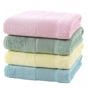 ຜ້າຝ້າຍ Bamboo Cotton Bath Towel ຫນາດ້ວຍໂລໂກ້ຄຸນນະພາບສູງ