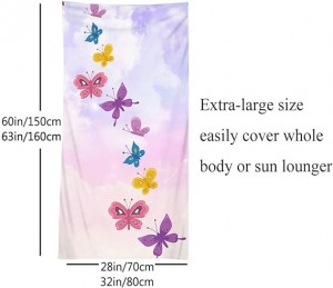Extra großes sandfreies Mikrofaser-Strandtuch für Mädchen und Frauen, leichtes Reise-Camping-Handtuch