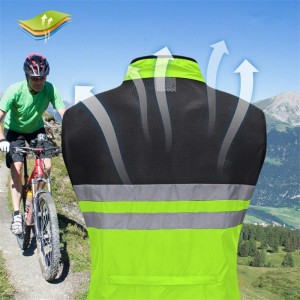 Chaqueta chaleco impermeable transpirable reflectante para carreiras en bicicleta
