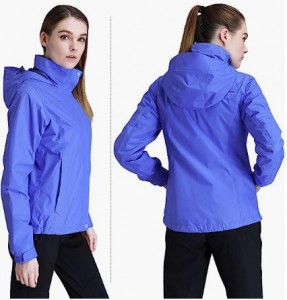 Jachetă de ploaie ușoară pentru damă, haină impermeabilă cu glugă