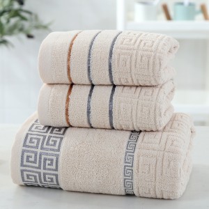 Set di asciugamani da bagno asciugamani da bagno di cuttuni di lussu 100% cuttuni logu persunalizatu