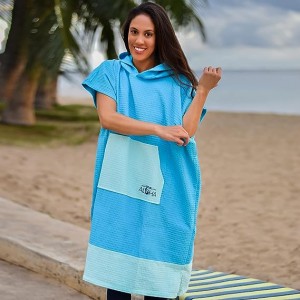 ရေလှိုင်းနှင့်လှေအတွက် 100% Cotton Towel Poncho ကမ်းခြေသုတ်ပဝါ