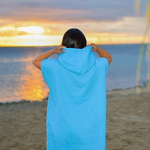 100% Cotton Towel Poncho Beach Towel Bakeng sa Surf le Seketsoana