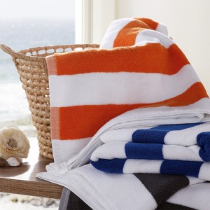 Gestreiftes Strandtuch Übergroße Bio-Baumwolle für Strand oder Schwimmen