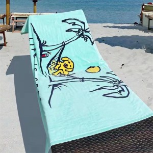Beach Towel Cotton Custom Active Printing ສໍາລັບການອົບແຫ້ງຮ່າງກາຍ