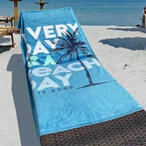 Beach Towel Cotton Custom Active Printing ສໍາລັບການອົບແຫ້ງຮ່າງກາຍ