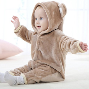 Lasten pyjamat hupullinen flanelli fleece tiukka viikuna jalaton
