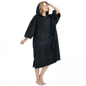 កន្សែង Poncho Robe Cotton ឬ Microfiber Fabric សម្រាប់ការផ្លាស់ប្តូរឆ្នេរ
