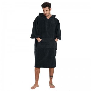 Toweling Poncho Robe Cotton O Microfiber Fabric para sa Pag-ilis sa Beach