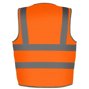 chaleco reflectante con correa de seguridade de alta visibilidade para traballos en estrada