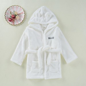 Soft Flannel Hooded Bathrobe Cute Sleepwear for Boys Girls Gifts