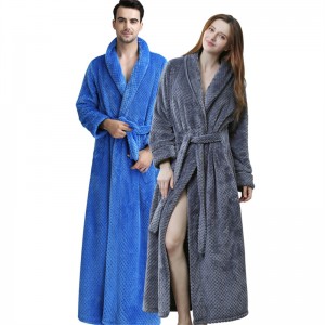 Robe feminino macio pelúcia quente flanela spa roupão longo para mulheres pijamas inverno