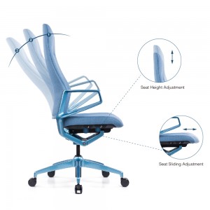 Goodtone biroja krēsls Ergonomisks biroja krēsls, moderna ādas dizaina galda krēsls ar augstu atzveltni ar regulējamu augstumu un Vācijas “Bock” stieples vadības mehānisms