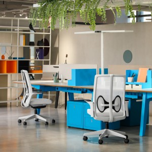 Lumbar Support Grey Mesh Desk Chair Swivel