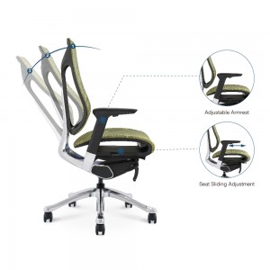 Krzesła do gier komputerowych GOODTONE (zielone, Imove-B) - Regulowany oddychający materiał siatkowy zapewnia podparcie lędźwi, ramion i głowy, idealne krzesło biurowe do nowoczesnego biura