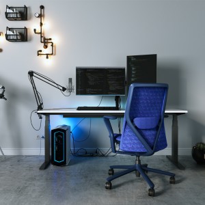 Goodtone Manufacturer Commercial Furniture 2D Adjustable Fabric Setulo sa Mid Back Purple Ergonomic Office Setulo