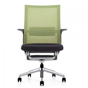 Поворотне офісне крісло для персоналу з фіксованим підлокітником із сітчастою спинкою
