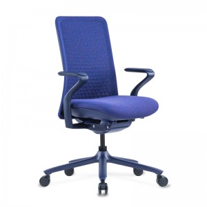 Cadeira de tecido 3D com encosto médio e apoio de braço 2D
