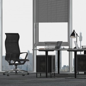 Luksusa izpildvaras melns grozāms tīkla datora biroja krēsls