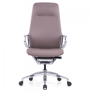 Hnedá kožená kancelárska stolička