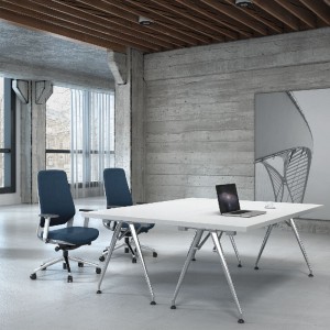 Udobna, ergonomska plava tkanina, moderna, okretna, luksuzna nova izvršna stolica za računalo