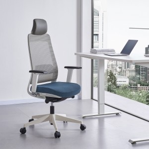 Regulējams galvas balsts ar augstu atzveltni, ergonomisks, grozāms biroja krēsls