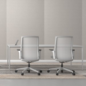 Goodtone kontorstol Ergonomisk kontorstol, pustende mesh-design høyrygg skrivebordsstol med justerbar nakkestøtte og korsryggstøtte (grå）