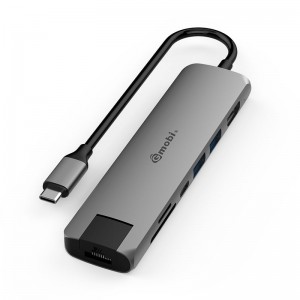 7-in-1 USB C Hub with HDMI and Gigabit Ethernet