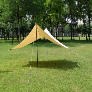 Waterproof Rain Fly Tent Shelter Essential Survival Gear Sunshade Awning Hexagonal shaded Camping Tarp para sa Hiking
