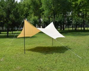 Tenda de sombra para acampar ao aire libre con toldo hexagonal resistente á choiva
