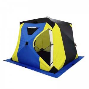 อุปกรณ์ตั้งแคมป์กลางแจ้งแบบพกพา Pop Up Fish Shelter Cube Winter Ice Fishing Tent