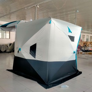 2 hengen yksikerroksinen Neliön muotoinen kuutio talvipilkkiminen jäätalon teltta