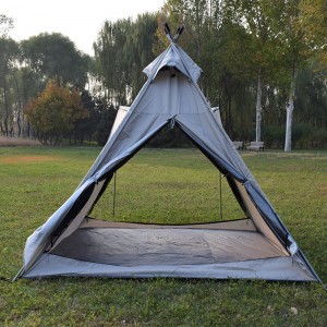Kadatangan Anyar Hiking Tipi Kapas Kanvas Glamping Tenda Keluarga Mewah Besar Teepee Tenda Kemah Luar Tenda