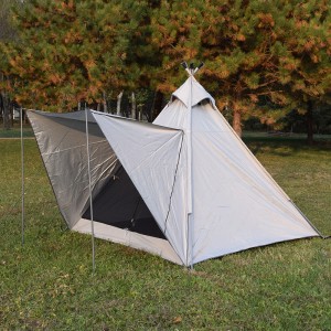 Vroče prodajan platneni šotor za kampiranje, nepremočljiva piramida Teepee